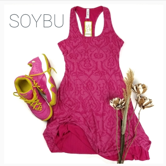 Soybu Dresses & Skirts - NWT Soybu  Pink Lined Floral Sports Dress M
